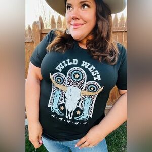 Black Cotton Wild West Graphic Tee